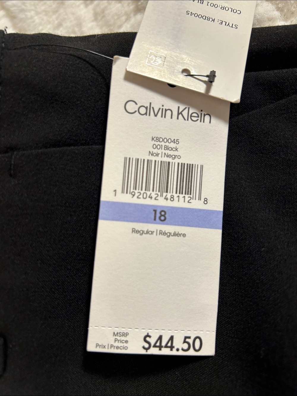 Calvin Klein Black Women’s Stretch Dress Pants - Flat Front size 18 - Picture 2 of 8